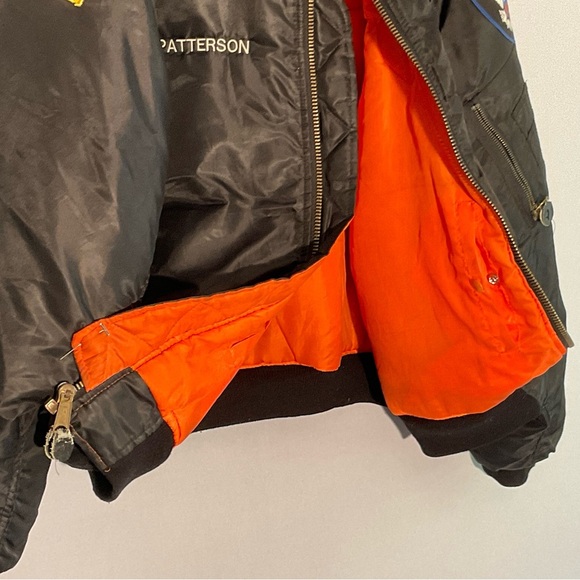 SECURITY Bomber Jacket XXL Black Orange Lined Film TV Wardrobe - Picture 10 of 16